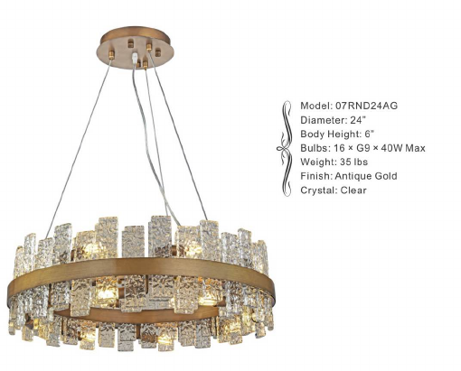 07RND24AG  ROUND 24 X 6 - COSMO ANTIQUE GOLD - 210000006401