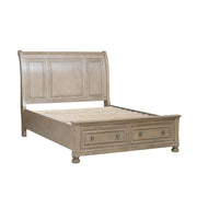 Bethel Wire Brushed Gray Sleigh Storage Platform Bedroom Set - Lara FurnitureBedroom Set