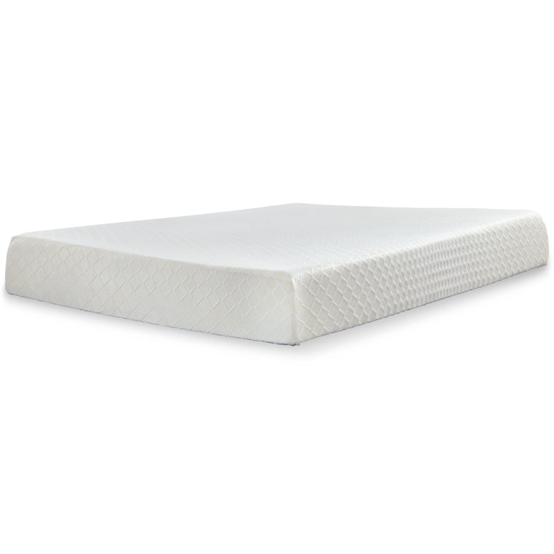 10 Inch Chime Memory Foam Mattress with Foundation in White - PKG009791