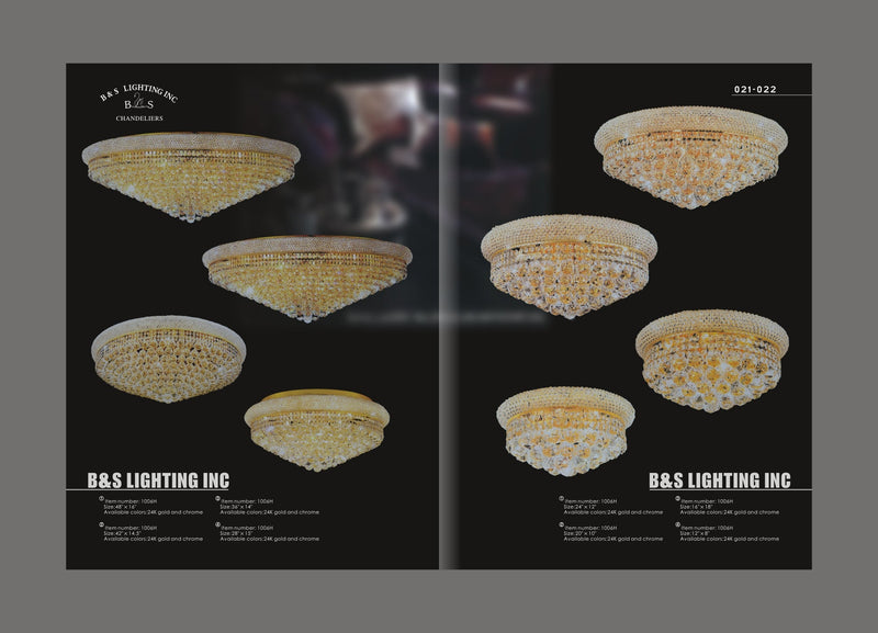 1006F-OV 22X36 CHROME CHANDELIER FLUSH WITH LED COLOR CHANGE (CB231)(FO272) - 210000000127