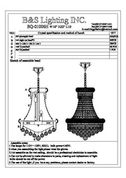 1006H-16X20 GOLD BAGEL STYLE CHANDELIER WITH FULL SIDE BEADS (CB61)(FO155) - 210000000137