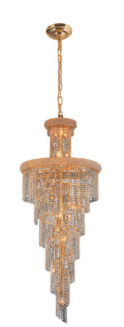 1040H30G 30 X 72 - GOLD SPIRAL HANGING CHANDELIER - 210000004182