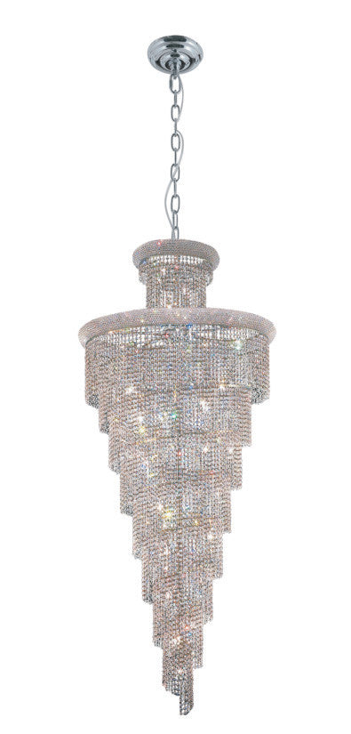 1040H36C 36 X 86 - CHROME SPIRAL HANGING CHANDELIER - 210000004180