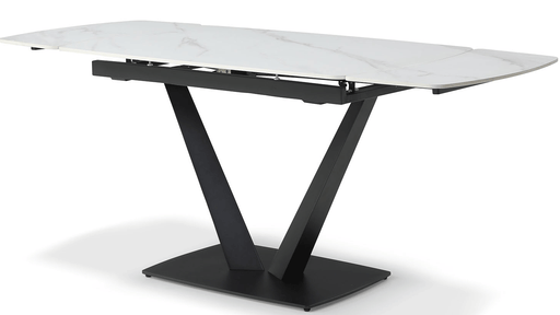 109 Dining Table w/ Extension White Ceramic - i38298
