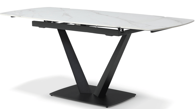 109 Dining Table W/ Extension White Ceramic - i42821
