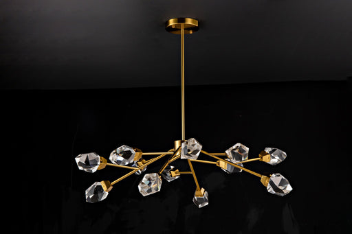 1101RND35AG 35"X18" MODERN GLASS DROP (12 CRYSTAL DROP) - 210000007875