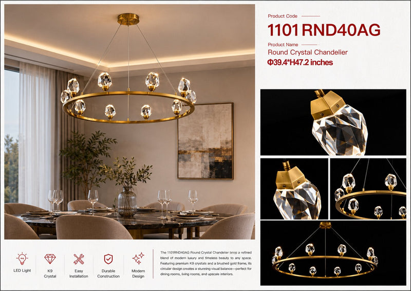 1101RND40AG 40"X48" MODERN GLASS DROP (10 CRYSTAL DROP) - 210000007873