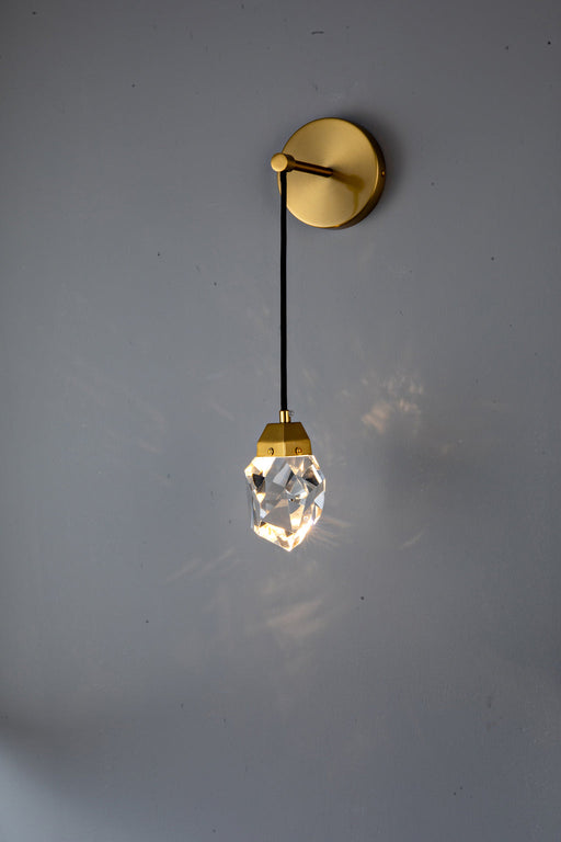 1101WALL1AG 6"X5"X26" MODERN GLASS DROP (1 CRYSTAL DROP) - 210000007881