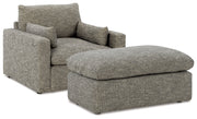 Dramatic Chair and Ottoman in Granite from Ashley - Lara Furniture