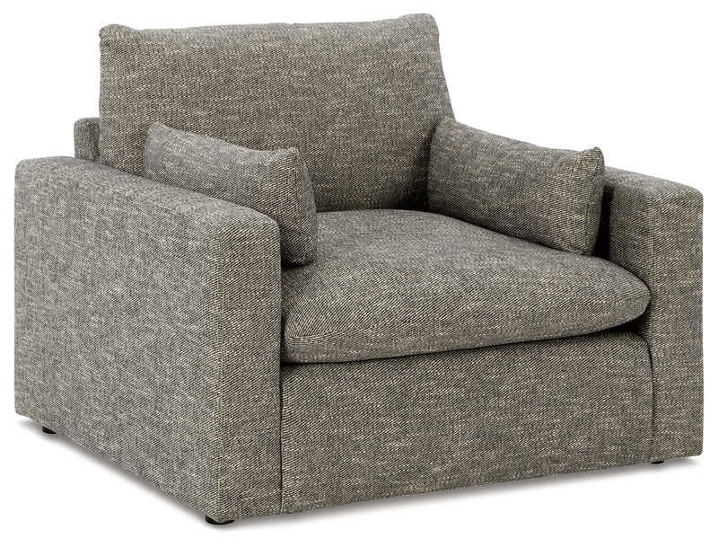Dramatic Chair and Ottoman in Granite from Ashley - Lara Furniture