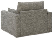 Dramatic Chair and Ottoman in Granite from Ashley - Lara Furniture