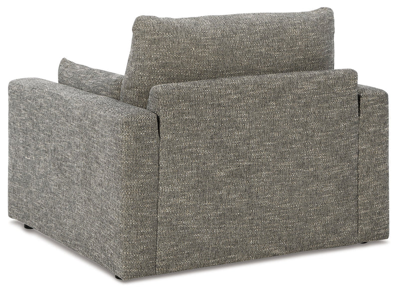 Dramatic Chair and Ottoman in Granite from Ashley - Lara Furniture