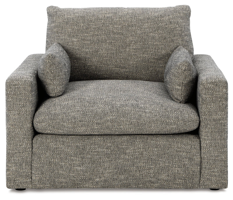 Dramatic Chair and Ottoman in Granite from Ashley - Lara Furniture
