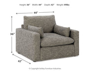 Dramatic Chair and Ottoman in Granite from Ashley - Lara Furniture