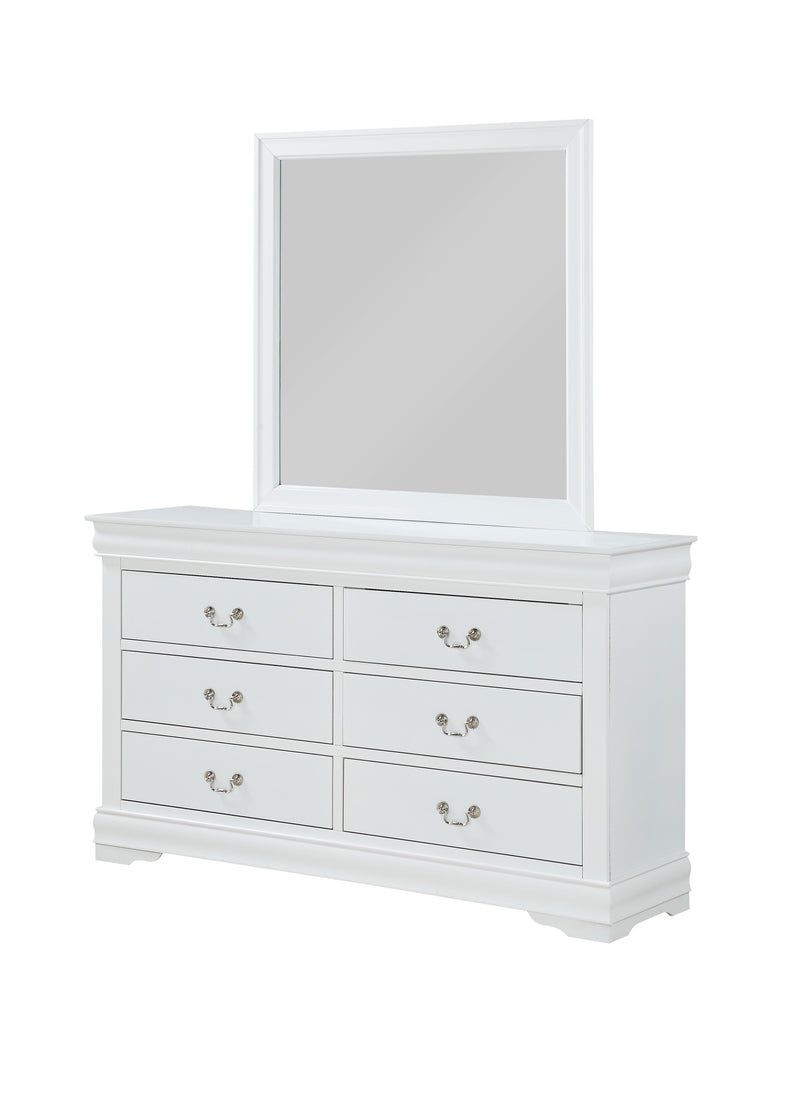 Louis Philip White Sleigh Bedroom Set - Lara FurnitureBedroom Set