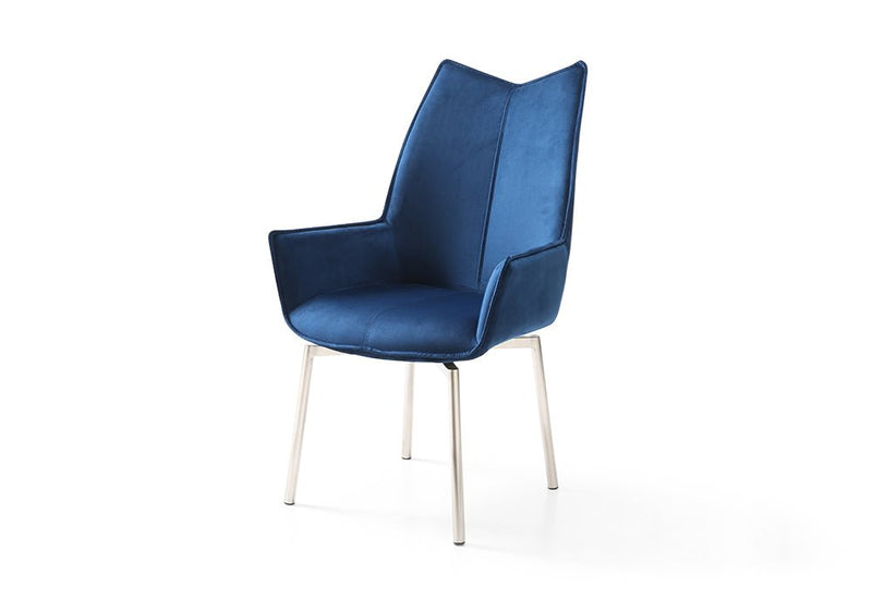 1218 Swivel Dining Chair Navy Blue Fabric - Lara FurnitureDining Chair