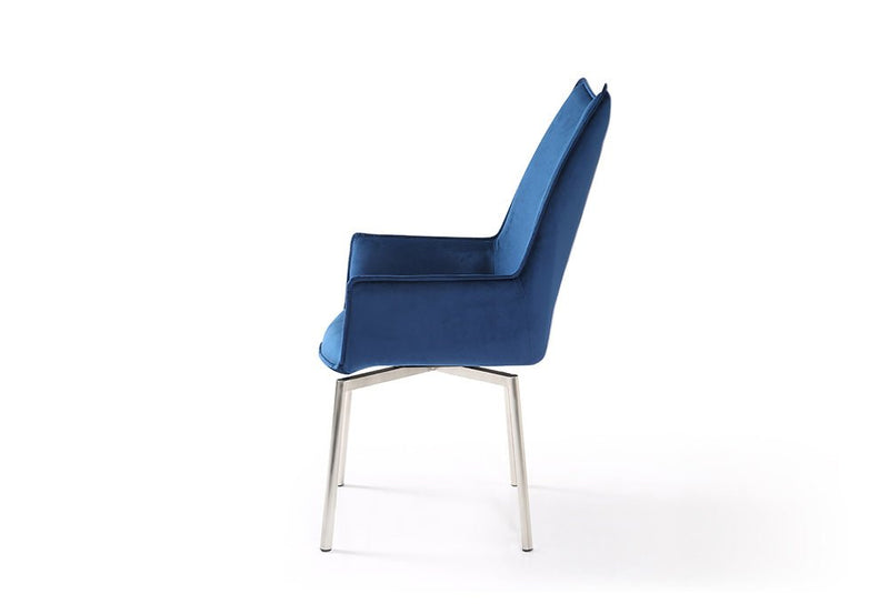1218 Swivel Dining Chair Navy Blue Fabric - Lara FurnitureDining Chair
