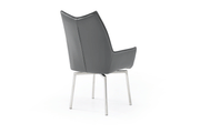 131 Silver Marble Dining Table With 1218 Swivel Chairs Set - p14495