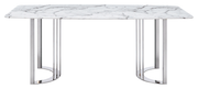 131 Silver Marble Dining Table With 1218 Swivel Chairs Set - p14495