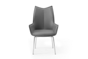 131 Silver Marble Dining Table With 1218 Swivel Chairs Set - p14495