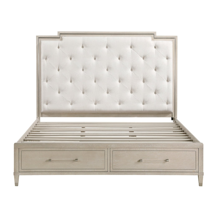 1312-1* (3) Queen Platform Bed with Footboard Storage - 1312-1*