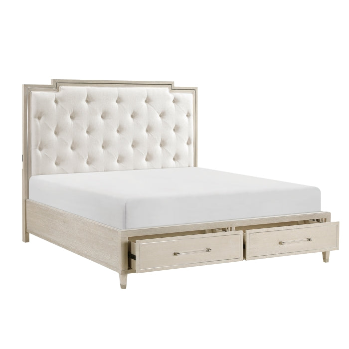 1312-1* (3) Queen Platform Bed with Footboard Storage - 1312-1*