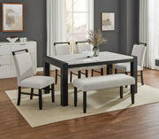 Jules Black/Light Gray Faux Marble Dining Set from Crown Mark - Lara Furniture