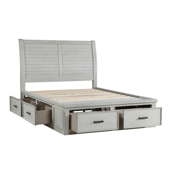 1337K-1CK* (3) California King Platform Bed with Storage Footboard and Side Rails - 1337K-1CK*