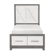 1366T-1* (3) Twin Platform Bed with Footboard Storage - 1366T-1*