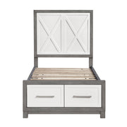 1366T-1* (3) Twin Platform Bed with Footboard Storage - 1366T-1*