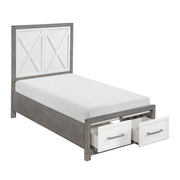 1366T-1* (3) Twin Platform Bed with Footboard Storage - 1366T-1*