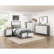 1366T-1* (3) Twin Platform Bed with Footboard Storage - 1366T-1*
