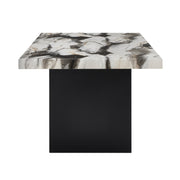 Vega Black/Brown Faux Marble Dining Set from Crown Mark - Lara Furniture