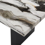 Vega Black Faux Marble Dining Table from Crown Mark - Lara Furniture