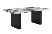 Vega Black/Brown Faux Marble Dining Set from Crown Mark - Lara Furniture