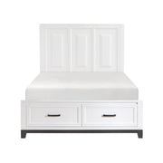 1450WH-1* (3) Queen Platform Bed with Footboard Storage - 1450WH-1*