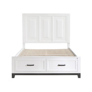 1450WH-1* (3) Queen Platform Bed with Footboard Storage - 1450WH-1*