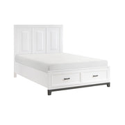 1450WH-1* (3) Queen Platform Bed with Footboard Storage - 1450WH-1*