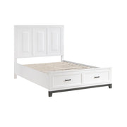 1450WH-1* (3) Queen Platform Bed with Footboard Storage - 1450WH-1*