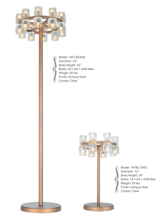 14FLR24AG 24" X 52" KYOTO ANTIQUE GOLD FLOOR LAMP - 210000004299