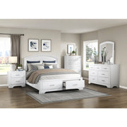 1520WH-1* (3) Queen Platform Bed with Footboard Storage - 1520WH-1*