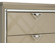 Bijou Champagne LED Upholstered Storage Platform Bedroom Set - Lara FurnitureBedroom Set