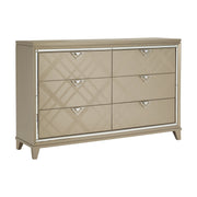 Bijou Champagne LED Upholstered Storage Platform Bedroom Set - Lara FurnitureBedroom Set