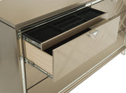 Bijou Champagne LED Upholstered Storage Platform Bedroom Set - Lara FurnitureBedroom Set