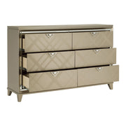 Bijou Champagne LED Upholstered Storage Platform Bedroom Set - Lara FurnitureBedroom Set