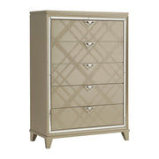 Bijou Champagne LED Upholstered Storage Platform Bedroom Set - Lara FurnitureBedroom Set