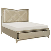 Bijou Champagne LED Upholstered Storage Platform Bedroom Set - Lara FurnitureBedroom Set