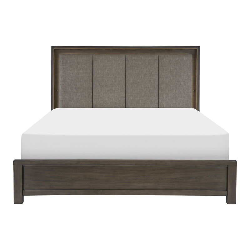 Scarlet Brownish Gray LED Upholstered Panel Bedroom Set - Lara FurnitureBedroom Set