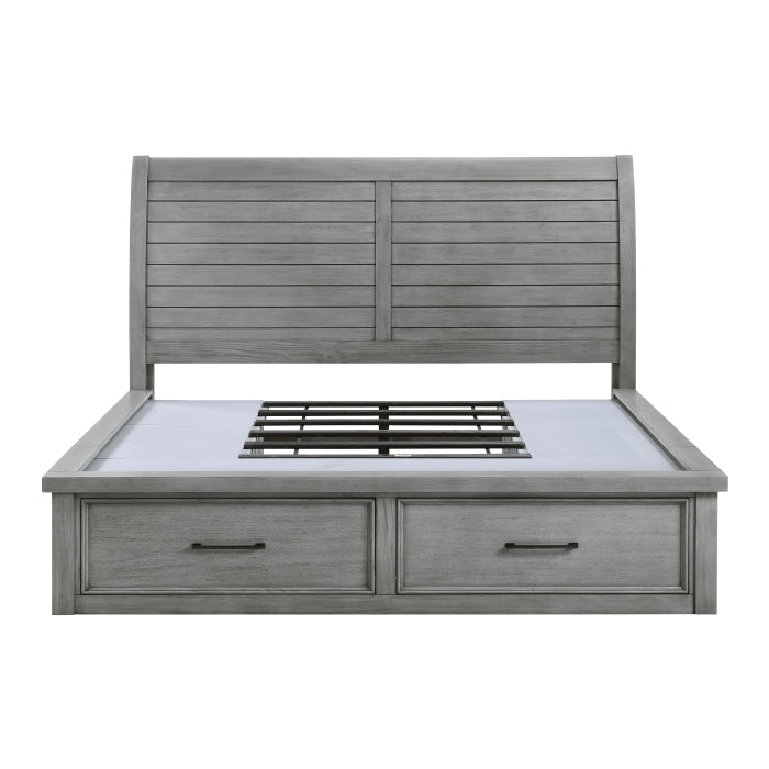 1559DGK-1CK* (4) California King Platform Bed with Storage Footboard and Side Rails - 1559DGK-1CK*
