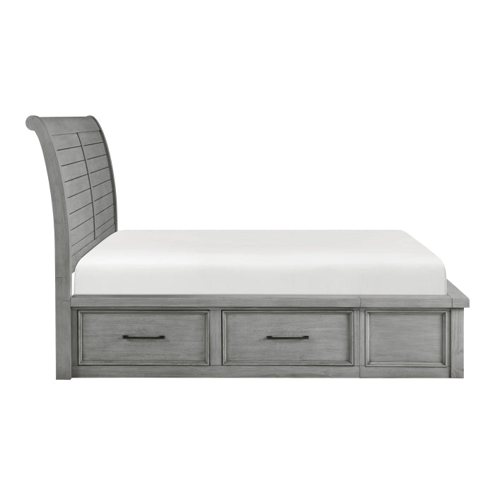1559DGK-1EK* (4) Eastern King Platform Bed with Storage Footboard and Side Rails - 1559DGK-1EK*